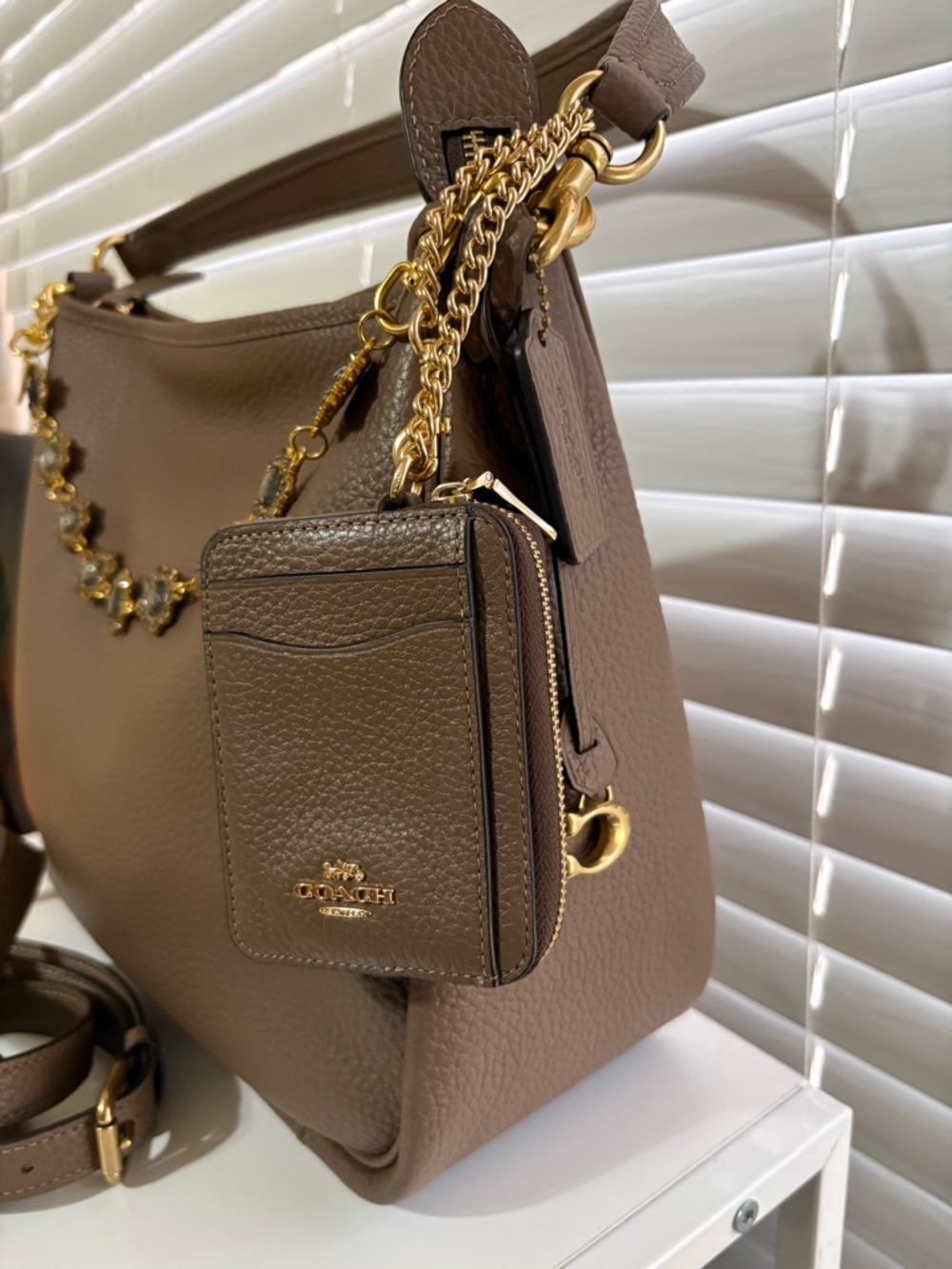 ✨🤎Coach Cary Bag In Dark Stone With Matching Wallet - Picture 4 of 11